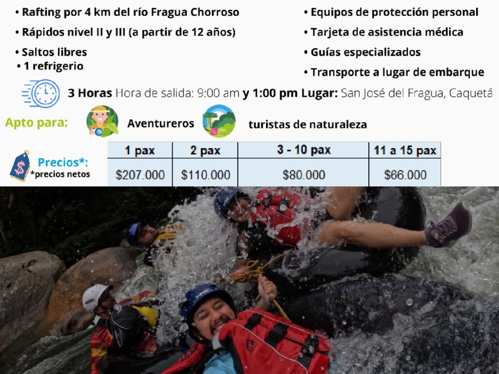 RAFTING Y TUBING POR EL RIO FRAGUA CHORROSO